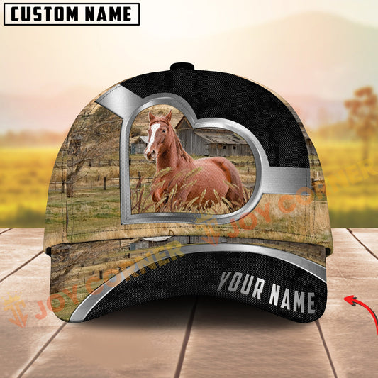 Joycorners Quarter Horse Heart Window Farm Hat Personalized Name 3D Cap