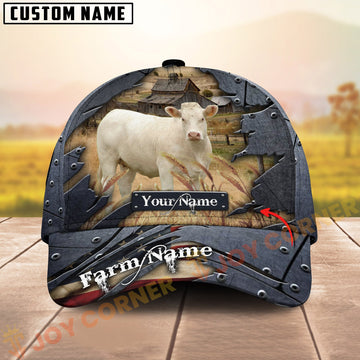 Joycorners Charolais Farm Barn Rustic Multicolor Options Personalized Name 3D Cap