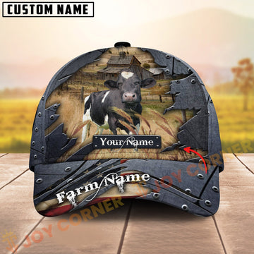 Joycorners Holstein Dairy Farm Barn Rustic Multicolor Options Personalized Name 3D Cap