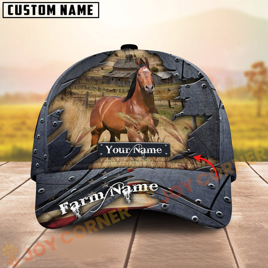 Joycorners Quarter Bull Farm Barn Rustic Multicolor Options Personalized Name 3D Cap
