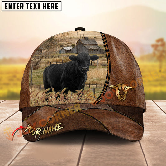 Joycorners Farm Cattle Cap Rustic Farm Landscape Personalized Name 3D Cap (8 Cattle Breeds)