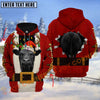Joycorners Christmas Santa Cow Funny Design Personalized Name 3D Hoodie (8 Cattle Breeds)