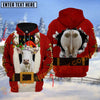 Joycorners Christmas Santa Cow Funny Design Personalized Name 3D Hoodie (8 Cattle Breeds)