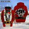 Joycorners Christmas Santa Cow Funny Design Personalized Name 3D Hoodie (8 Cattle Breeds)