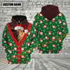 Joycorners Christmas Cattle Santa Cardigan-Style Design Personalized Name 3D Hoodie (8 Cattle Breeds)