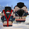 Joycorners Christmas Santa Cattle Ugly Sweater Pattern Personalized Name 3D Hoodie (8 Cattle Breeds)