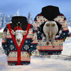 Joycorners Christmas Santa Cattle Ugly Sweater Pattern Personalized Name 3D Hoodie (8 Cattle Breeds)