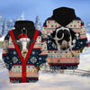 Joycorners Christmas Santa Cattle Ugly Sweater Pattern Personalized Name 3D Hoodie (8 Cattle Breeds)