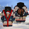 Joycorners Christmas Santa Cattle Ugly Sweater Pattern Personalized Name 3D Hoodie (8 Cattle Breeds)