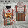 Joycorners Christmas Cattle With Santa Hat Suspender Design Personalized Name 3D Hoodie (8 Cattle Breeds)