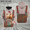 Joycorners Christmas Cattle With Santa Hat Suspender Design Personalized Name 3D Hoodie (8 Cattle Breeds)