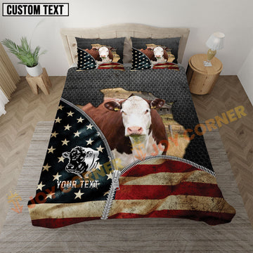 Joycorners Hereford Country Western Style Personalized Name Bedding Set 3D All Over Printed