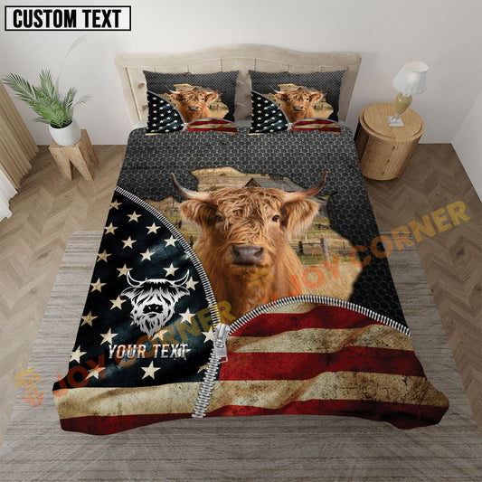 Joycorners Highland Rustic Barn Farmhouse Personalized Name Bedding Set 3D All Over Printed