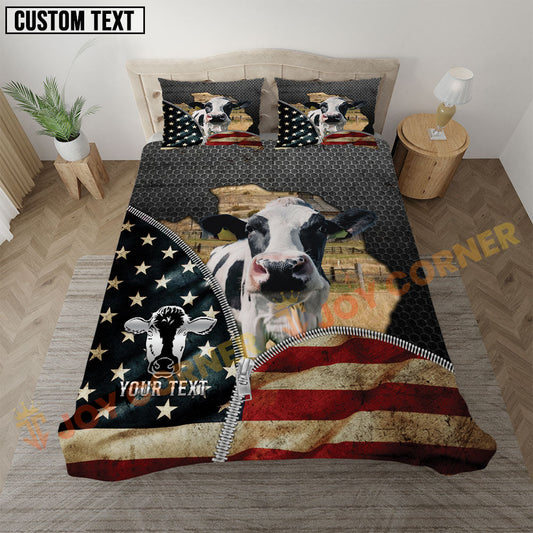 Joycorners Holstein Classic Dairy Farm Personalized Name Bedding Set 3D All Over Printed