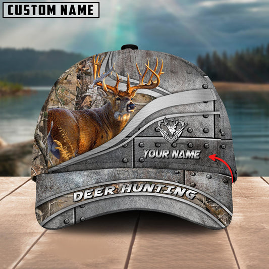 Joycorners Deer Hunting Steel Armor Multicolor Options Personalized Name 3D Cap