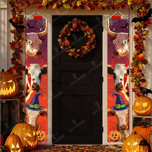 Joycorners TX-Longhorn Cattle Halloween Porch Banner