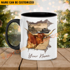 Joycorners TX Longhorn Funny Personalized Name Two Tone Mug