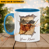 Joycorners TX Longhorn Funny Personalized Name Two Tone Mug
