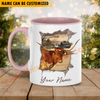 Joycorners TX Longhorn Funny Personalized Name Two Tone Mug