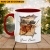Joycorners TX Longhorn Funny Personalized Name Two Tone Mug