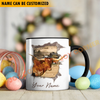 Joycorners TX Longhorn Funny Personalized Name Two Tone Mug
