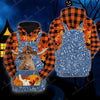 Joycorners Happy Halloween TX Longhorn Orange Plaid All Printed 3D Shirt