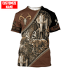 Joycorners Customized Name Deer Hunting 3D Design All Over Printed