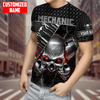 Joycorners Personalized Mechanic Tool Shirt Skull Smock Mechanical Shirts Cute Mechanic Tshirt