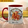 Joycorners Texas Long Horn Personalized Name Christmas Farmyard Mug