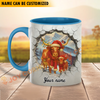 Joycorners Texas Long Horn Personalized Name Christmas Farmyard Mug