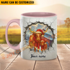 Joycorners Texas Long Horn Personalized Name Christmas Farmyard Mug