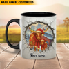 Joycorners Texas Long Horn Personalized Name Christmas Farmyard Mug