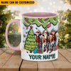 Joycorners Texas Longhorn Christmas Personalized Name Two Tone Mug