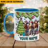 Joycorners Texas Longhorn Christmas Personalized Name Two Tone Mug