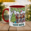 Joycorners Texas Longhorn Christmas Personalized Name Two Tone Mug