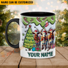 Joycorners Texas Longhorn Christmas Personalized Name Two Tone Mug