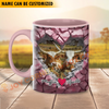 Joycorners Texas Longhorn Couple Personalized Name Two Tone Mug