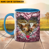 Joycorners Texas Longhorn Couple Personalized Name Two Tone Mug