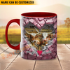 Joycorners Texas Longhorn Couple Personalized Name Two Tone Mug