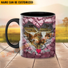 Joycorners Texas Longhorn Couple Personalized Name Two Tone Mug