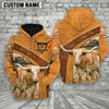 Joycorners Personalized Name Farm Texas Longhorn Cattle Hoodie TT5