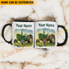 Joycorners Tractor Personalized Name Two Tone Mug