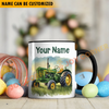Joycorners Tractor Personalized Name Two Tone Mug
