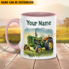 Joycorners Tractor Personalized Name Two Tone Mug