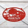 Joycorners Personalized Tractor and Wagon Farm Scene Metal Sign, Family Farm Sign, Tractor, Barn Metal Sign LM0110