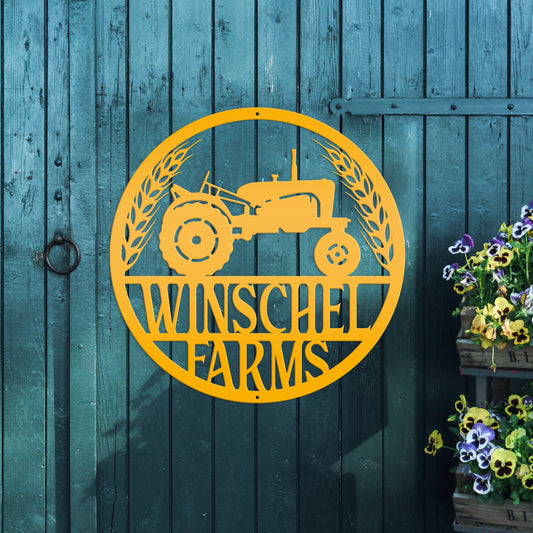 Joycorners Personalized Tractor Family Name Metal Sign, Custom Tractor Wall Decor, Tractor Wall Art, Tractor Farm Home Decor, Little Boys Tractor Bedroom Wall Decor LM0110