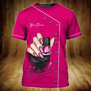 Nails - Personalized Name Gift for Nails Lovers, Nails Salon Uniform 3D Shirt