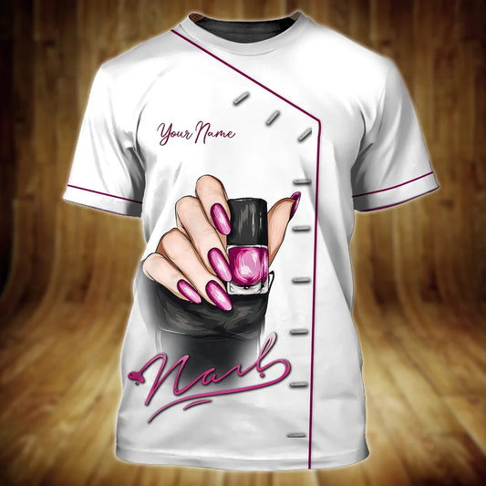 Nails - Personalized Name Gift for Nails Lovers, Nails Salon Uniform 3D Shirt