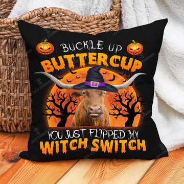 Joycorners Happy Halloween TX-Longhorn Buckle Up Butter Cup Pillow Case