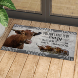 Joycorners Texas Longhorn You Don't Have To Be Crazy To Live Here We Will Train You Doormat
